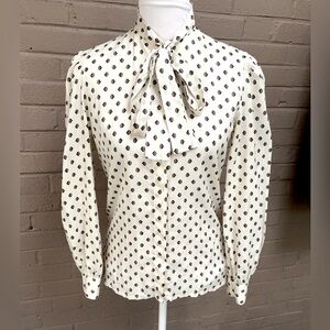 Diane Von Furstenberg Vintage tie neck blouse S